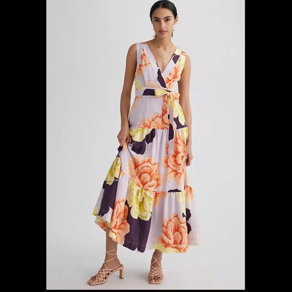 Anthropologie NWT Maeve Floral Wrap Maxi Dress Size 22W. - Picture 5 of 14
